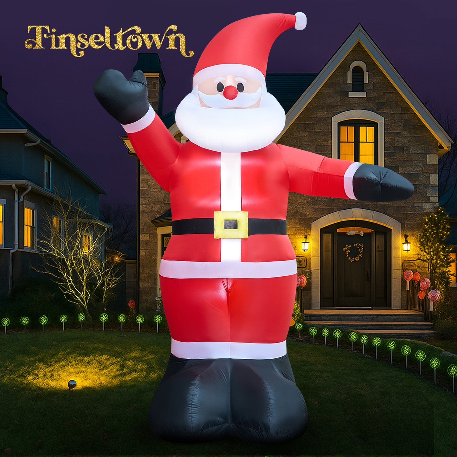 Tinseltown Christmas Inflatable Santa Xmas Outdoor Decorations LED Lights