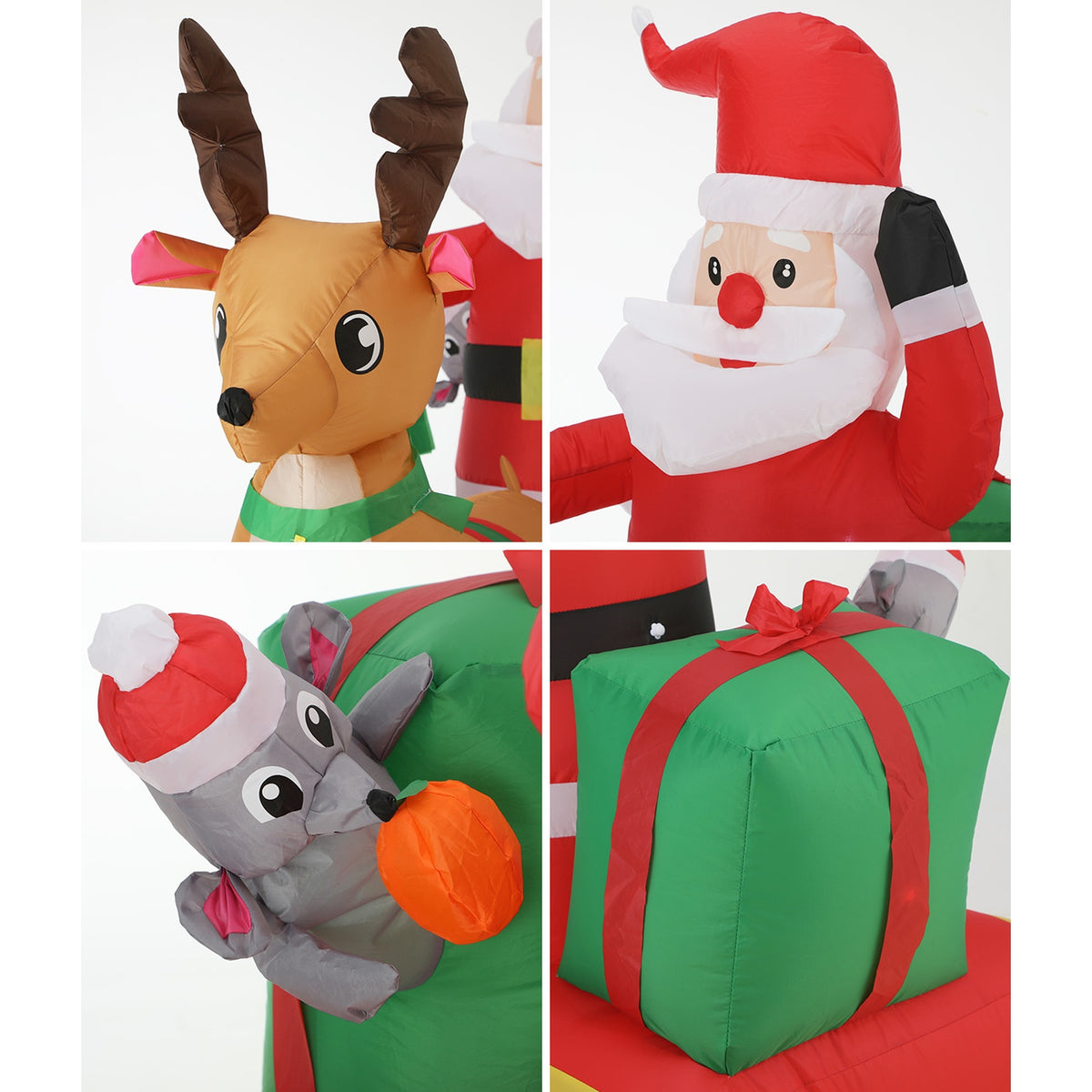Tinseltown Christmas Inflatable Santa Reindeer 1.8M Xmas LED Light Outdoor Decoration - Sunyee