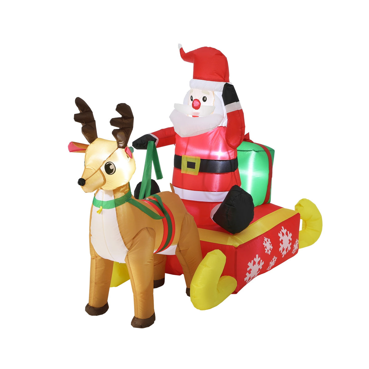 Tinseltown Christmas Inflatable Santa Reindeer 1.8M Xmas LED Light Outdoor Decoration - Sunyee