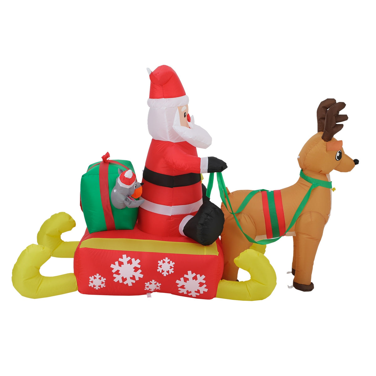 Tinseltown Christmas Inflatable Santa Reindeer 1.8M Xmas LED Light Outdoor Decoration - Sunyee