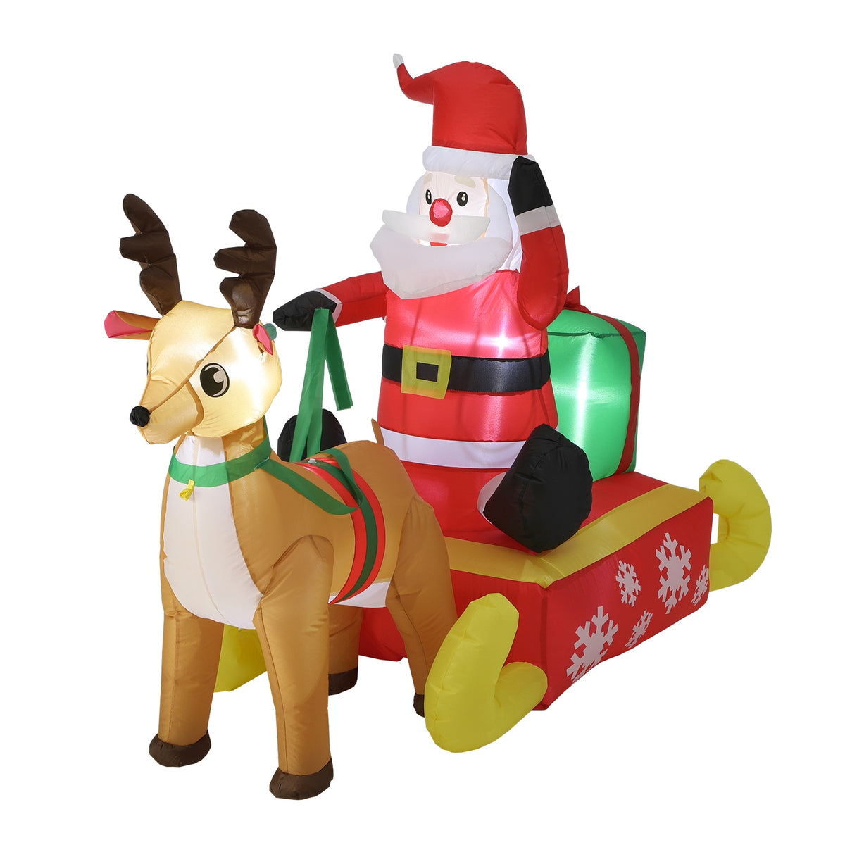 Tinseltown Christmas Inflatable Santa Reindeer 1.8M Xmas LED Light Outdoor Decoration - Sunyee
