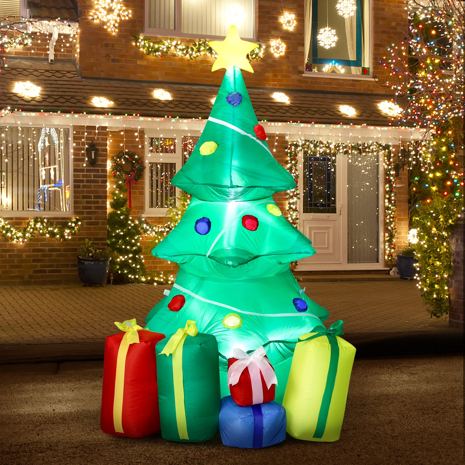 Tinseltown Christmas Inflatable Tree Gifts 1.5M Xmas Decorations LED Lights Outdoor - Sunyee