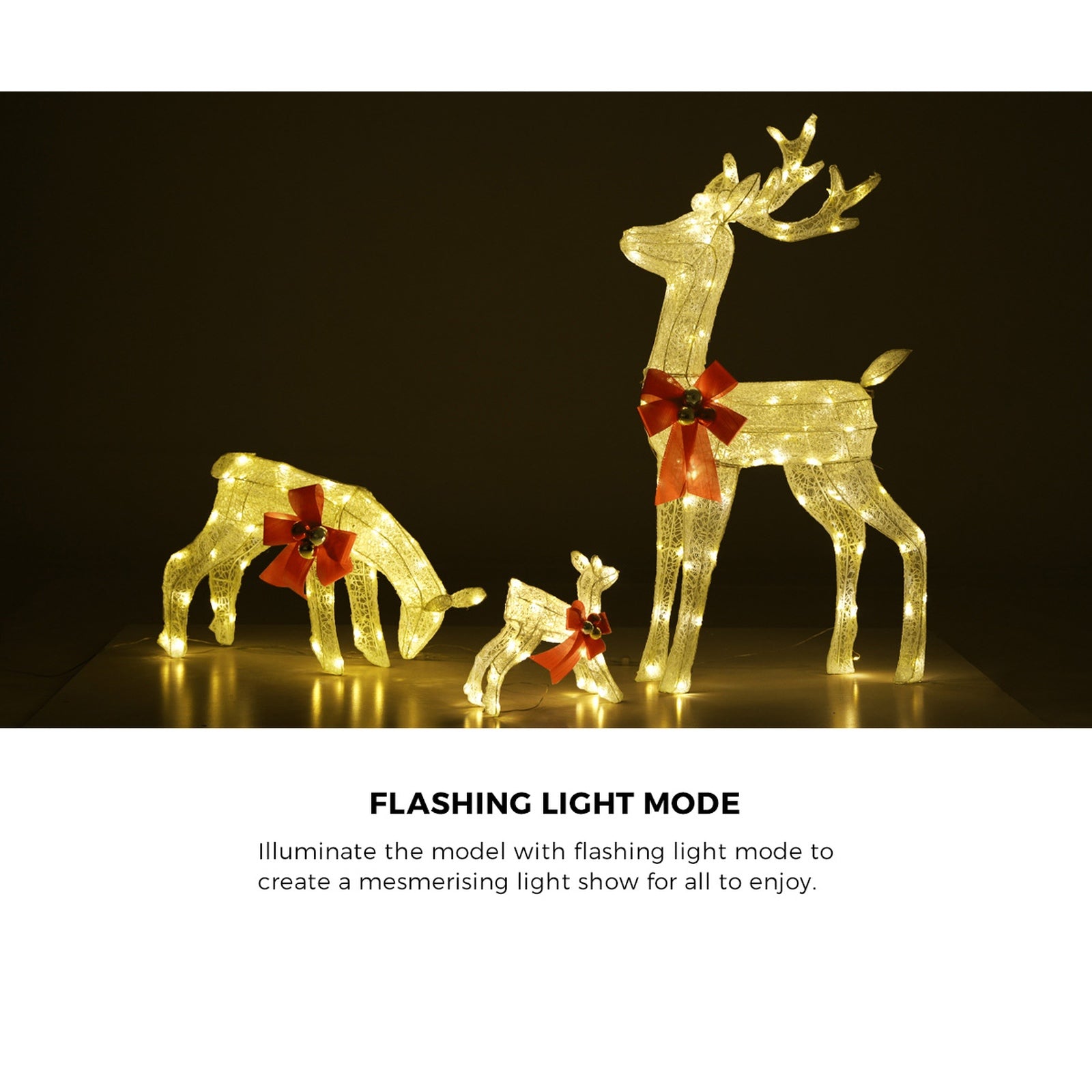 Tinseltown Christmas Lights LED 3PCS Reindeer Family Xmas Decor Indoor Outdoor - Sunyee