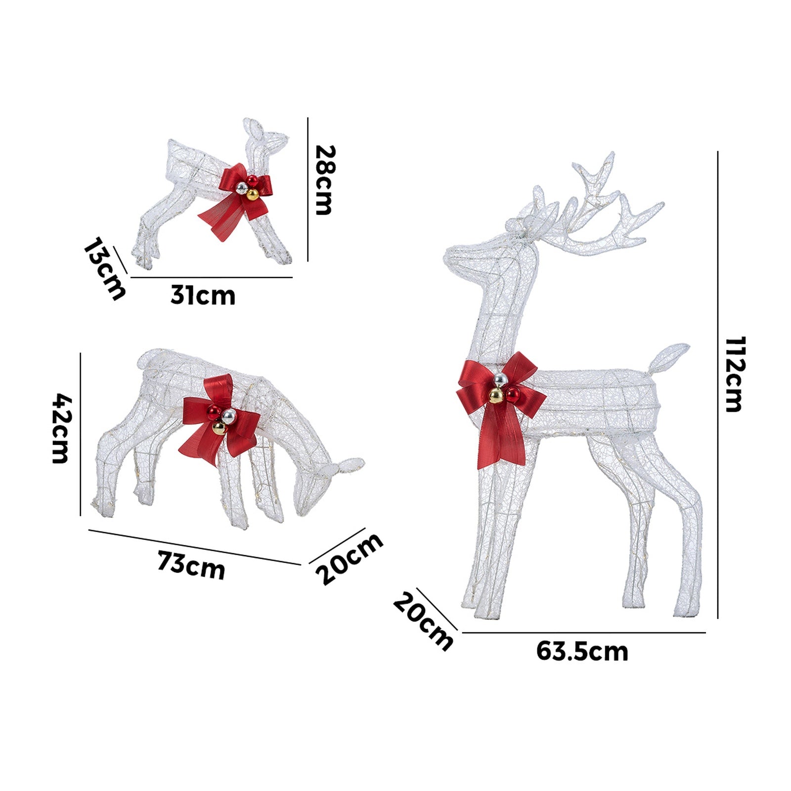 Tinseltown Christmas Lights LED 3PCS Reindeer Family Xmas Decor Indoor Outdoor - Sunyee