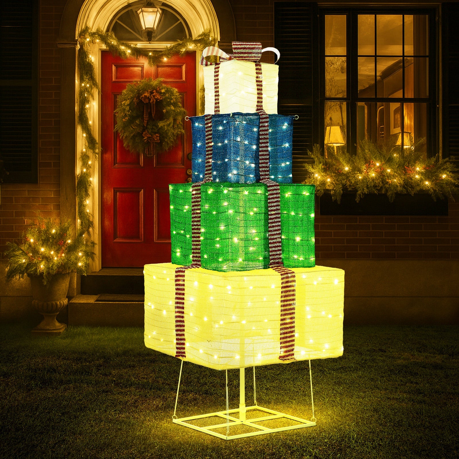 Tinseltown 3D Christmas Light LED 142cm Gift Boxes Xmas Decor 8 Effects - Sunyee