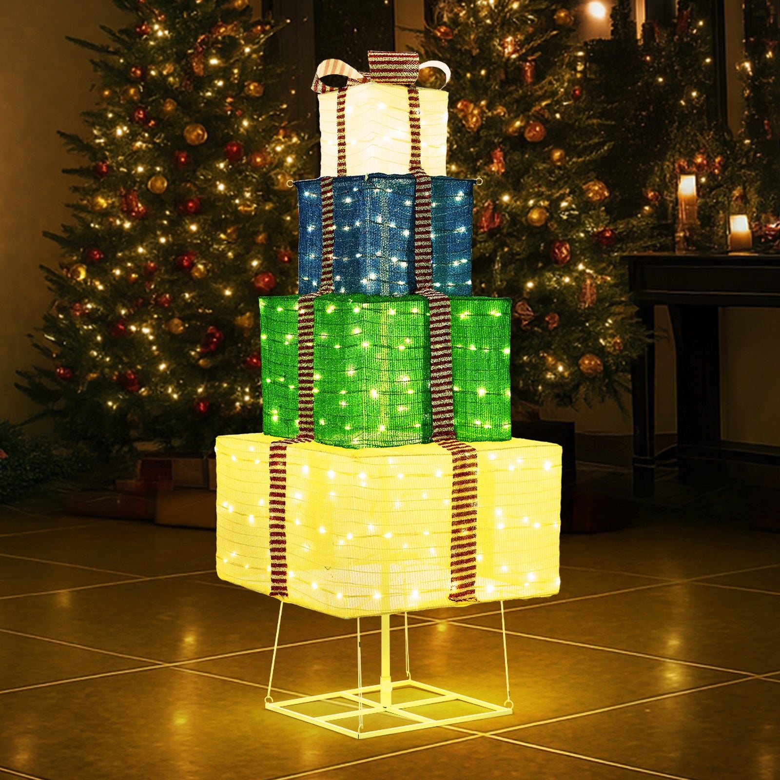 Tinseltown 3D Christmas Light LED 142cm Gift Boxes Xmas Decor 8 Effects - Sunyee