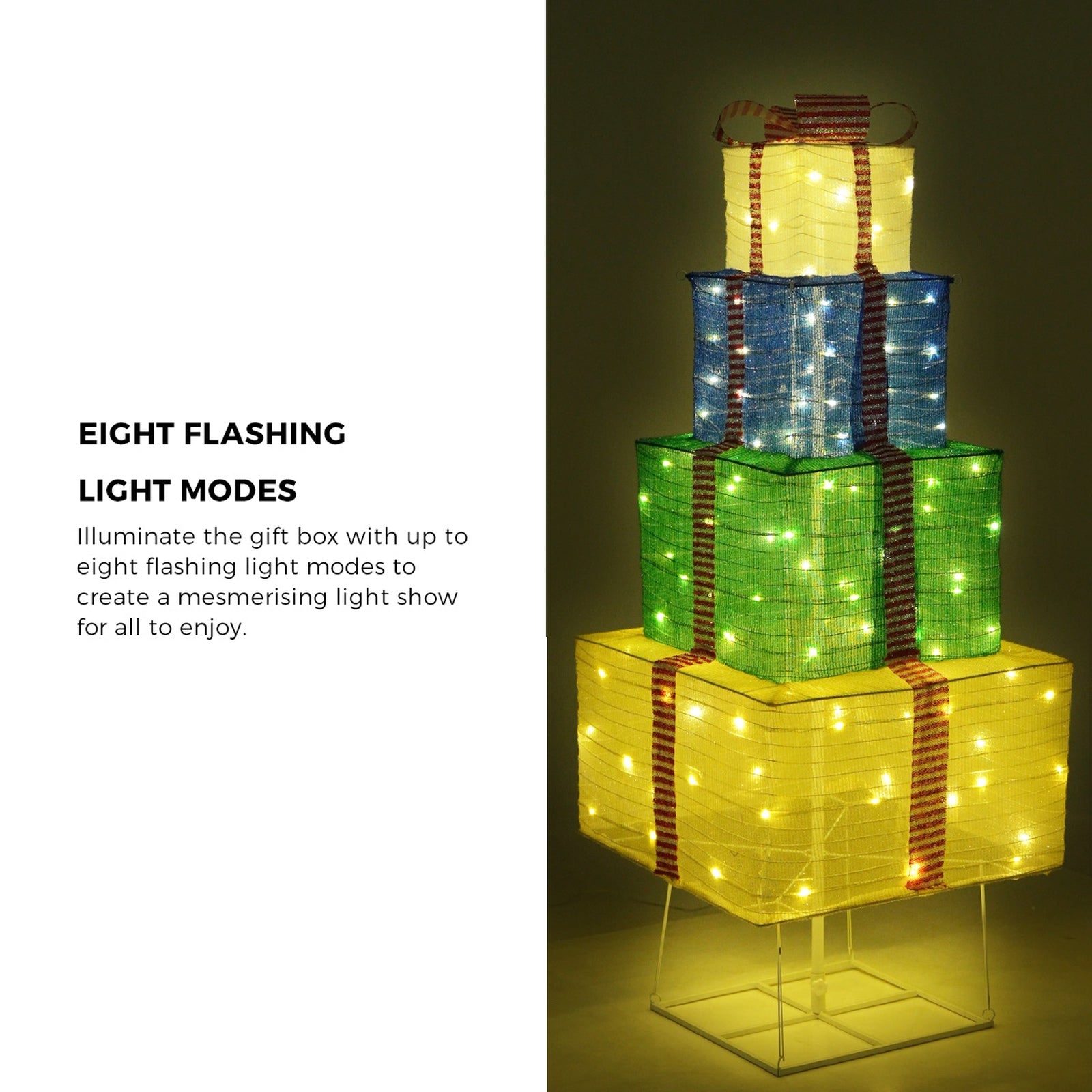 Tinseltown 3D Christmas Light LED 142cm Gift Boxes Xmas Decor 8 Effects - Sunyee