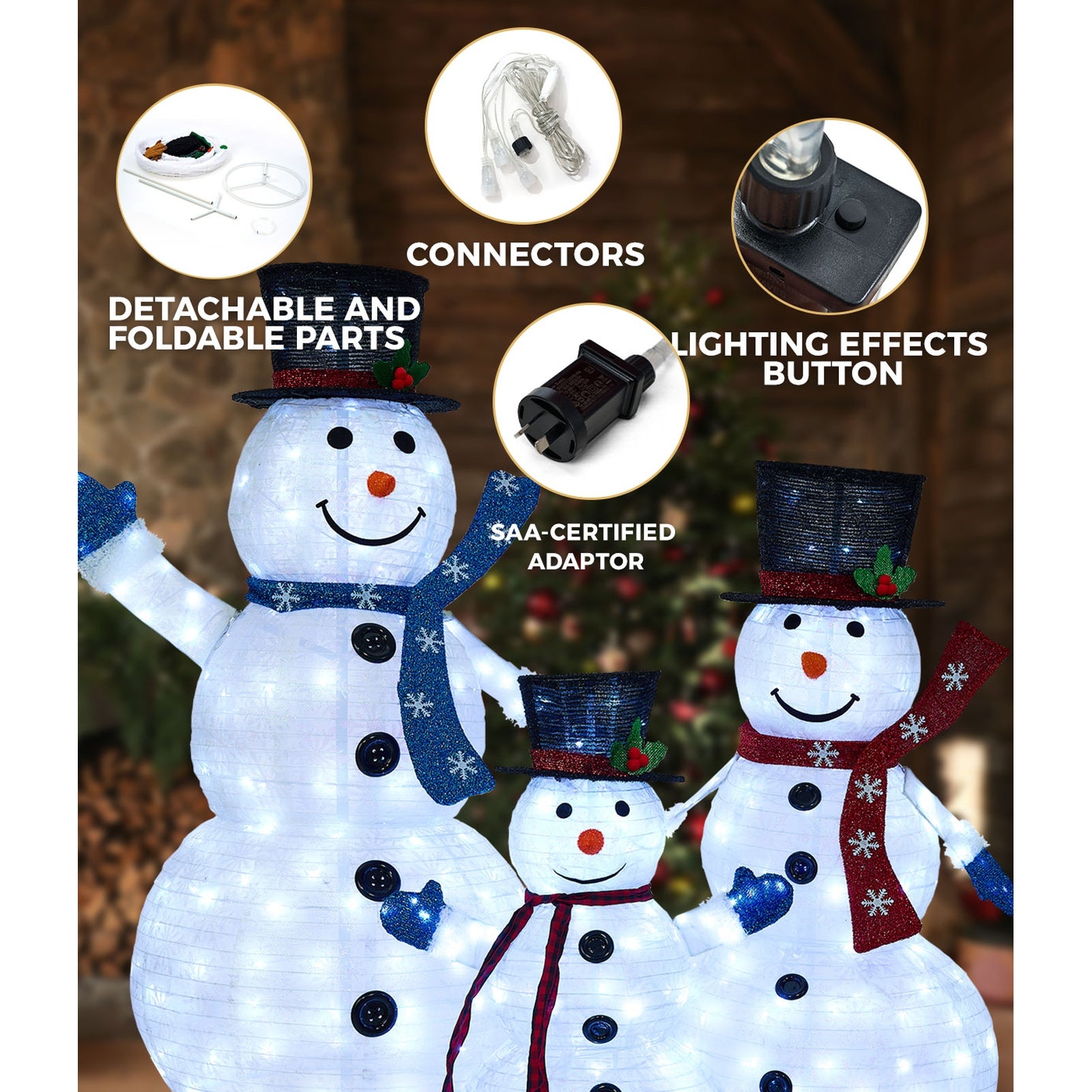 Tinseltown 3D Christmas LED Lights Snowman Outdoor Xmas Decor