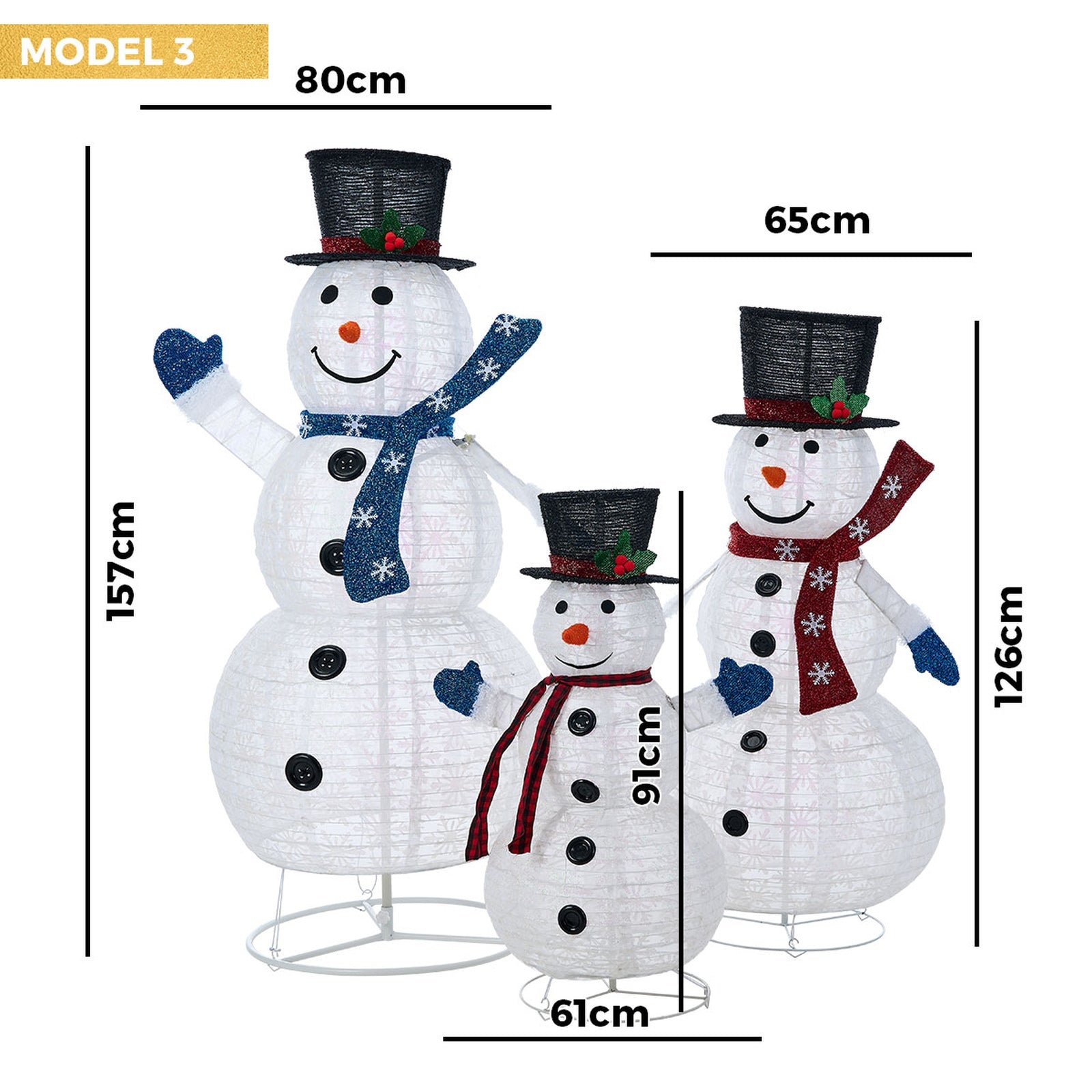Tinseltown 3D Christmas LED Lights Snowman Outdoor Xmas Decor