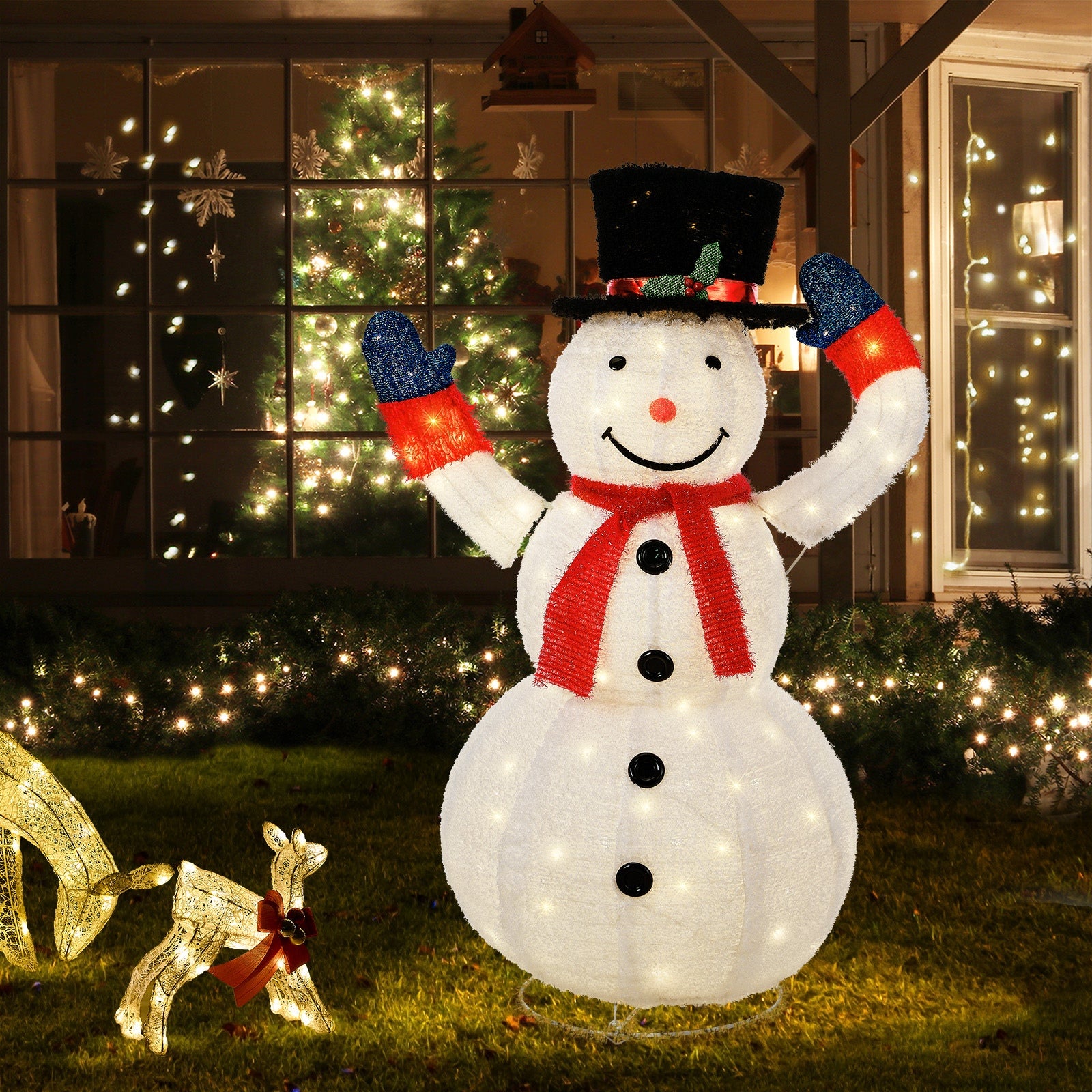 Tinseltown 3D Christmas Snowman Light LED 127cm Xmas Decor Festive Display - Sunyee