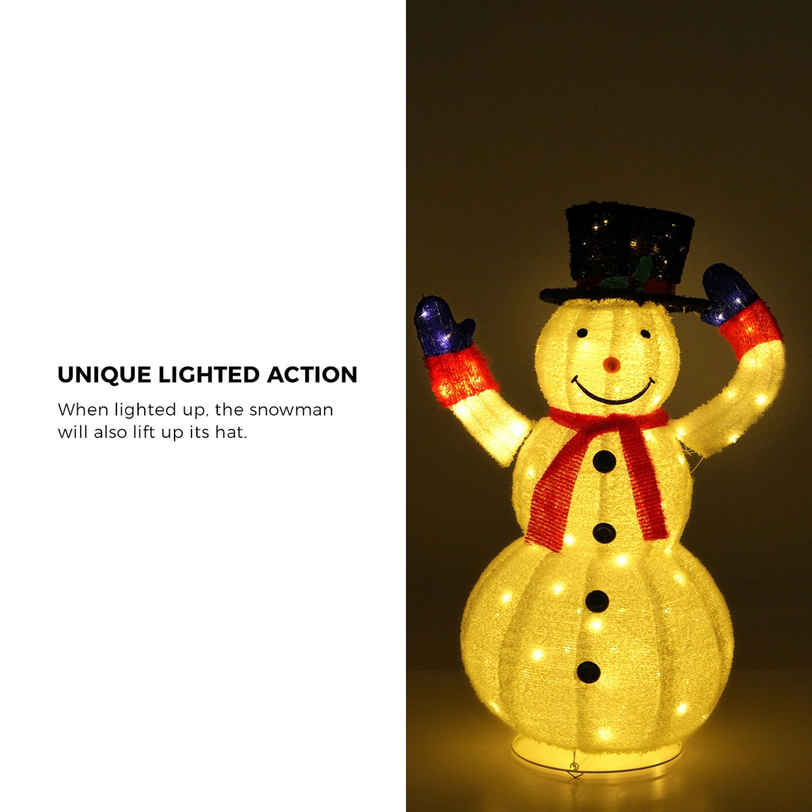 Tinseltown 3D Christmas Snowman Light LED 127cm Xmas Decor Festive Display - Sunyee