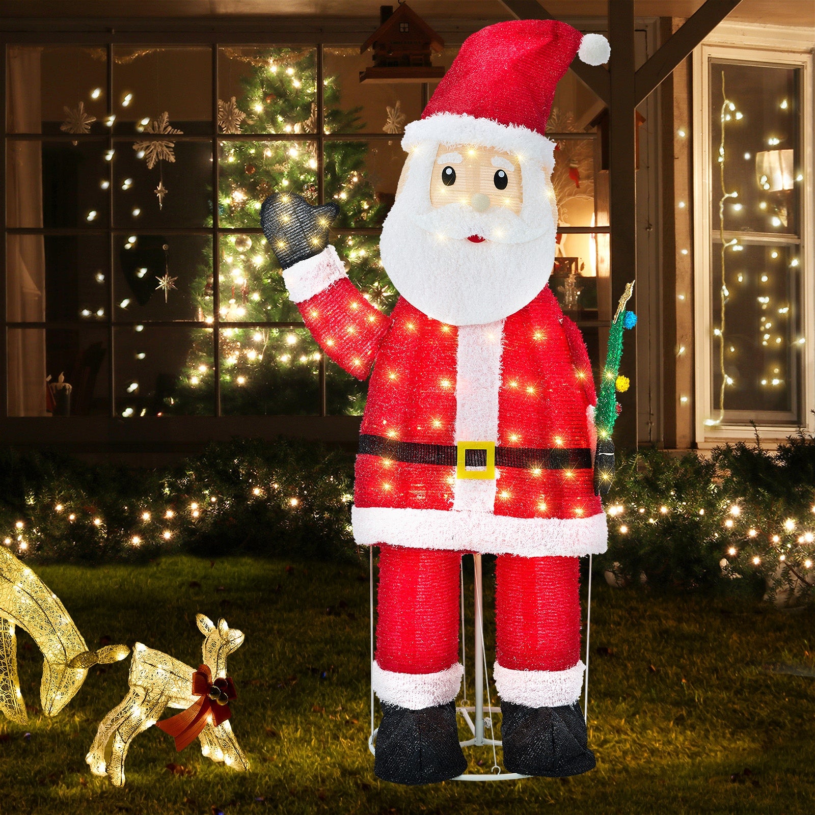 Tinseltown 3D LED Christmas Light 180cm Santa Claus Xmas Decor Indoor Outdoor - Sunyee