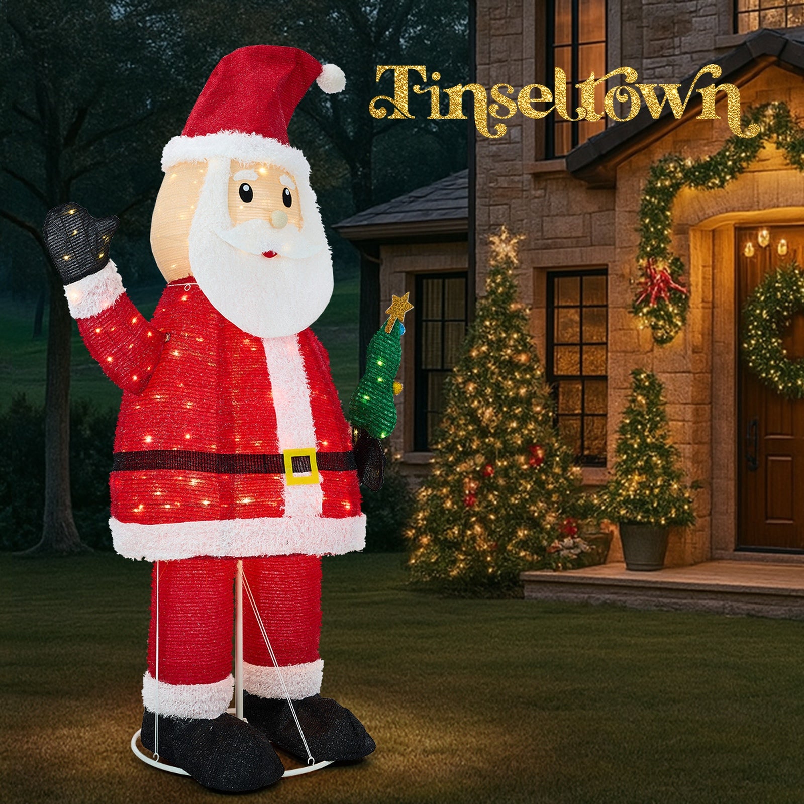 Tinseltown 3D LED Christmas Light 180cm Santa Claus Xmas Decor Indoor Outdoor - Sunyee