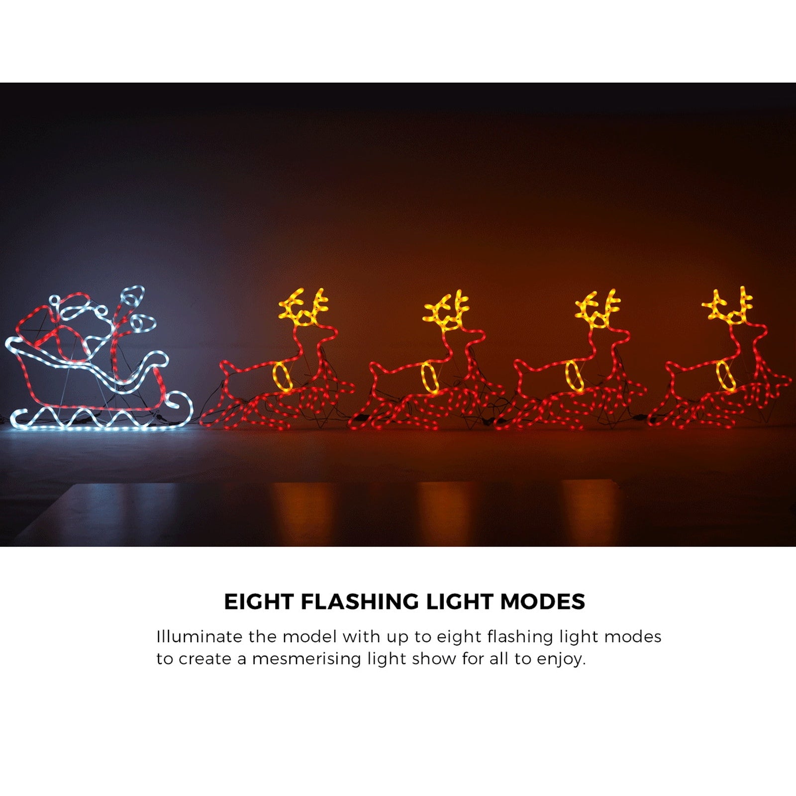 Tinseltown Christmas Light LED Motif Rope Lights Santa Motorbike Outdoor - Sunyee