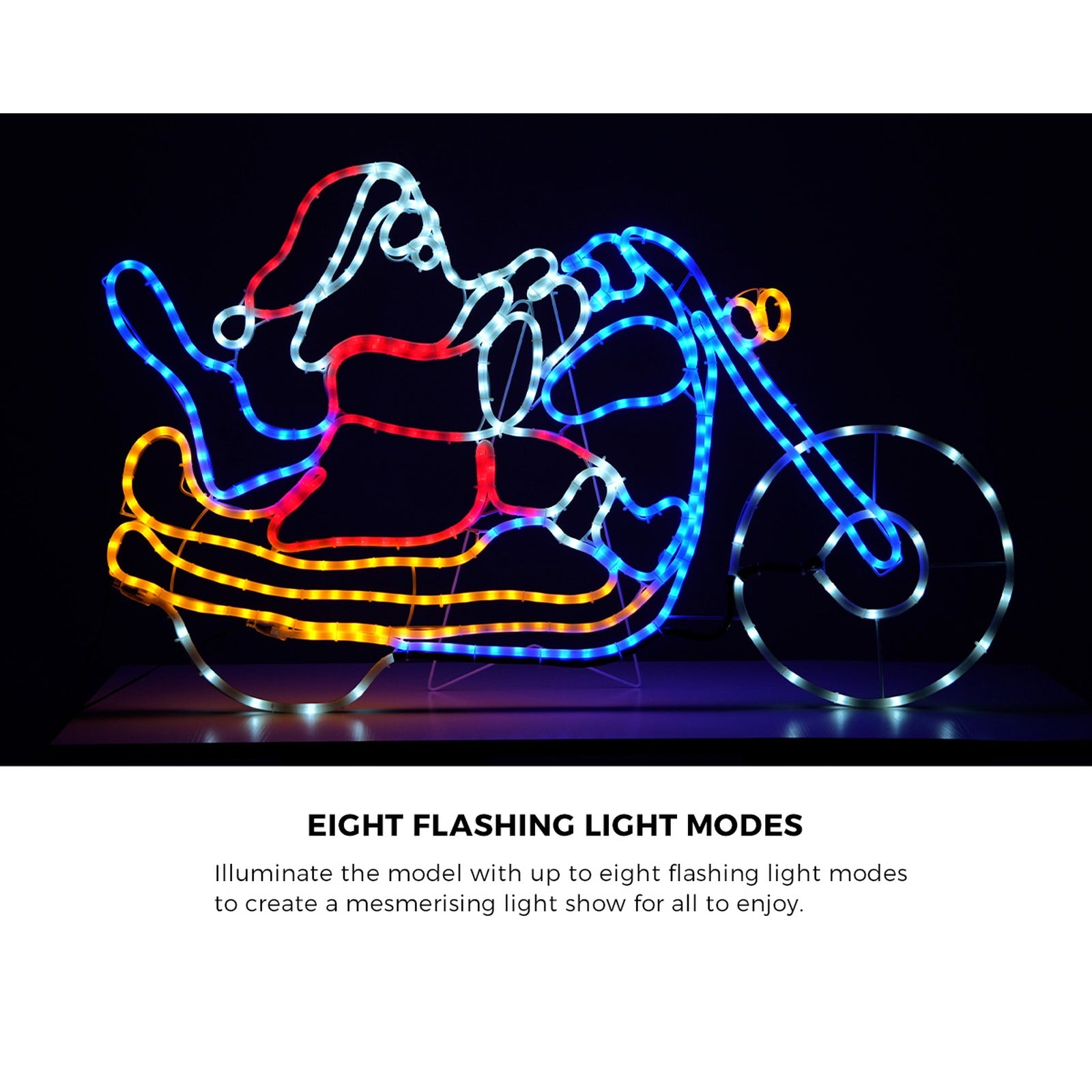 Tinseltown Christmas Light LED Motif Rope Lights Santa Motorbike Outdoor - Sunyee