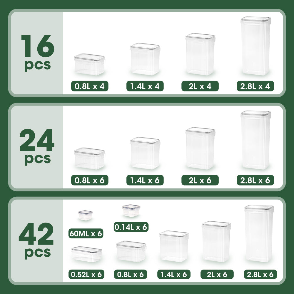 ZUNI Dry Food Canisters with Lids BPA Free Plastic Leak-proof Canisters - Sunyee