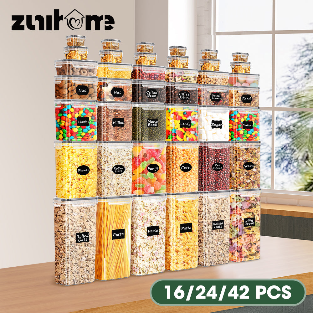 ZUNI Dry Food Canisters with Lids BPA Free Plastic Leak-proof Canisters - Sunyee
