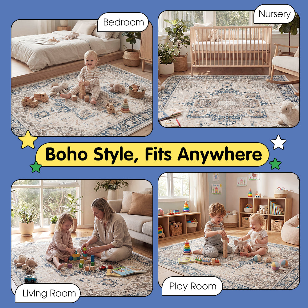 ZUNI Baby Floor Mat Washable Short Pile Play Mat Bedroom - Sunyee
