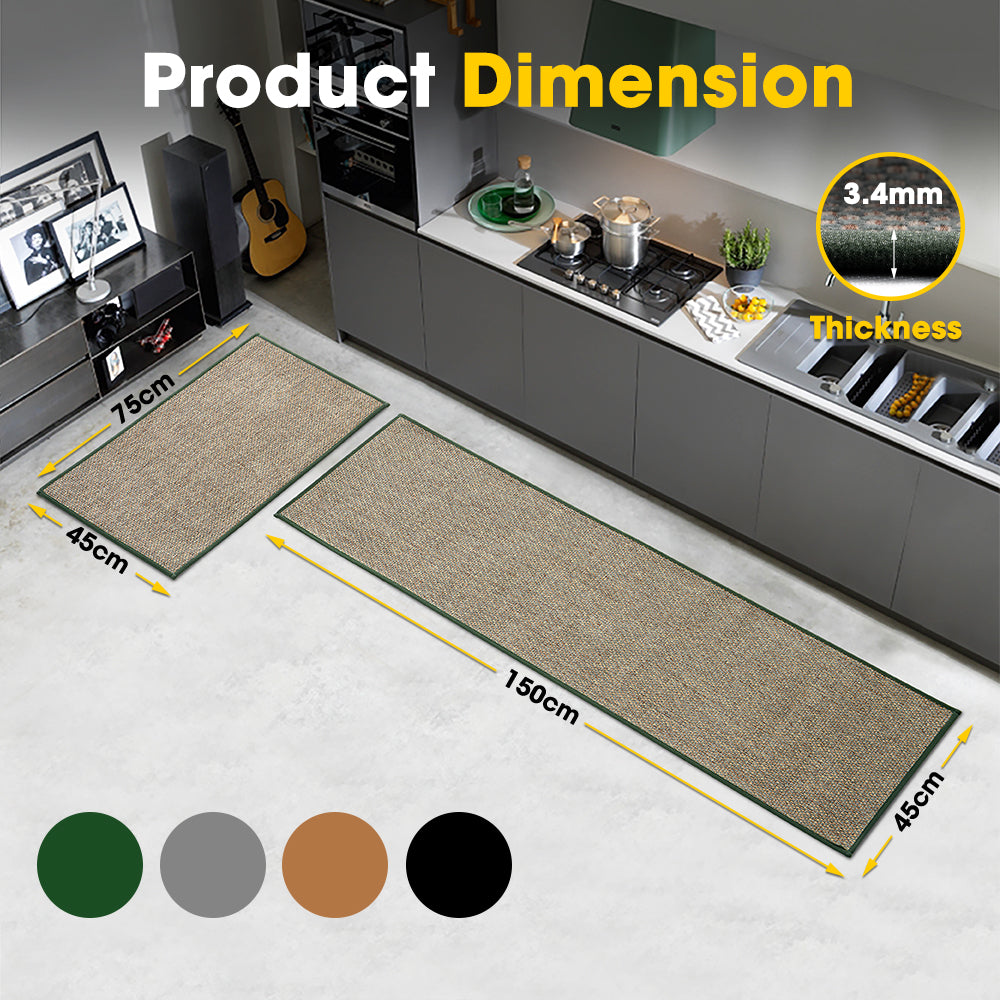 ZUNI 2PCS Kitchen Rugs Mats Non Slip Anti Fatigue for Kitchen Floor Home - Sunyee