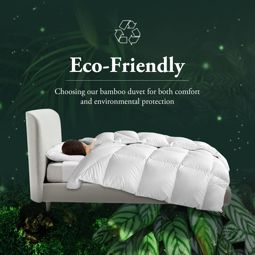ZUNI Natural Bamboo Quilt 500GSM Duvet Doona Winter Summer Quilt King Single - Sunyee
