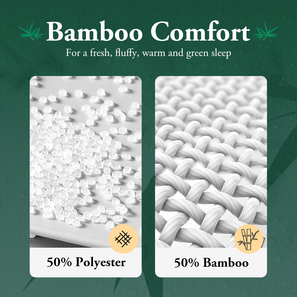 ZUNI Natural Bamboo Quilt 500GSM Duvet Doona Winter Summer Quilt Single - Sunyee