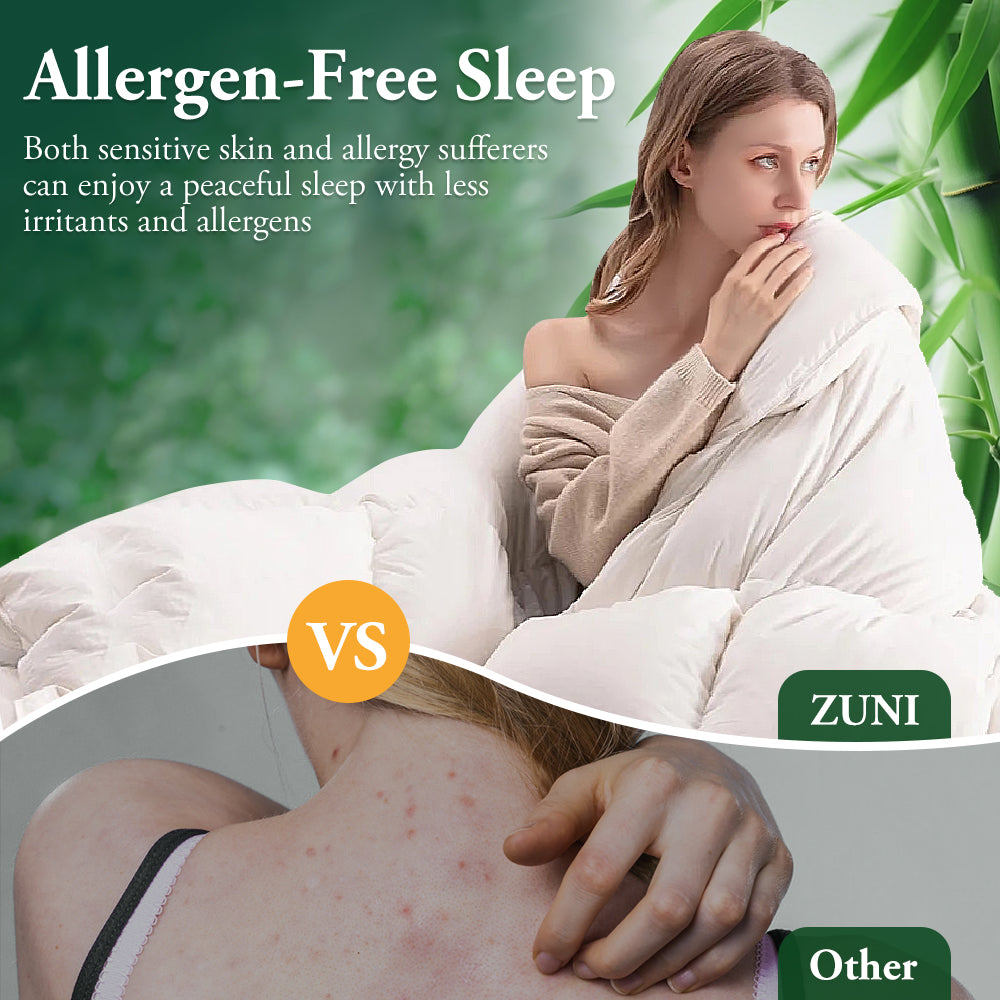 ZUNI Natural Bamboo Quilt 700GSM Duvet Doona Winter Summer Quilt Queen - Sunyee