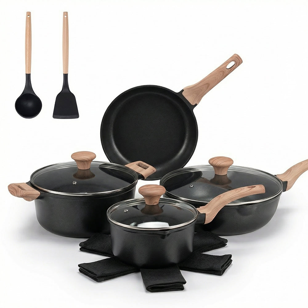 ZUNI 13PCS Nonstick Cookware Pots & Pans Set Granite Coating Cooking Set - Sunyee