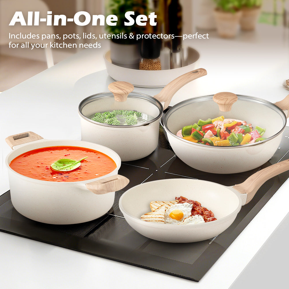 ZUNI 13PCS Nonstick Cookware Pots & Pans Set Granite Coating Cooking Utensil