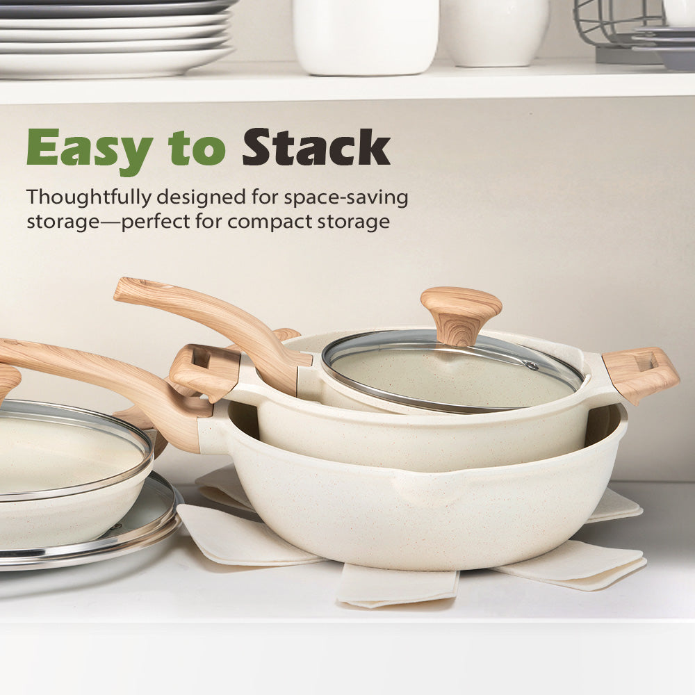 ZUNI 13PCS Nonstick Cookware Pots & Pans Set Granite Coating Cooking Set - Sunyee