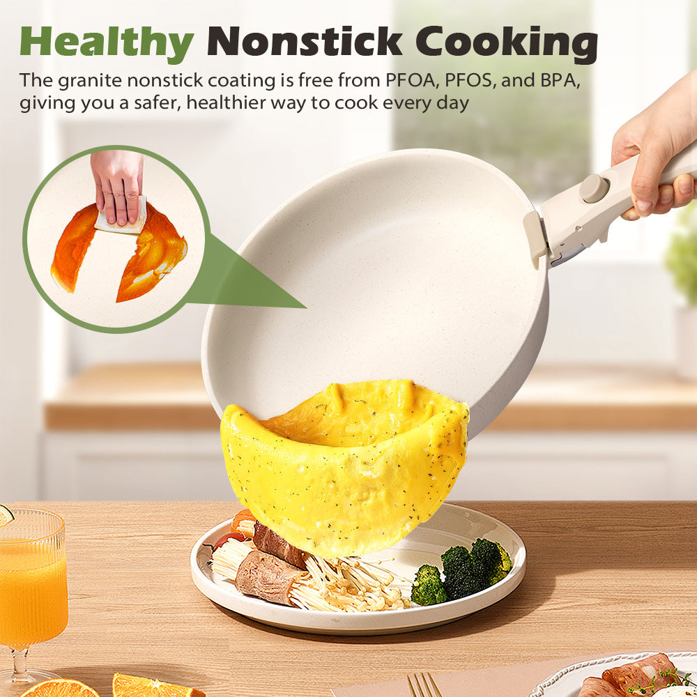 ZUNI 20PCS Nonstick Cookware Pots & Pans Set Granite Coating Cooking Utensil