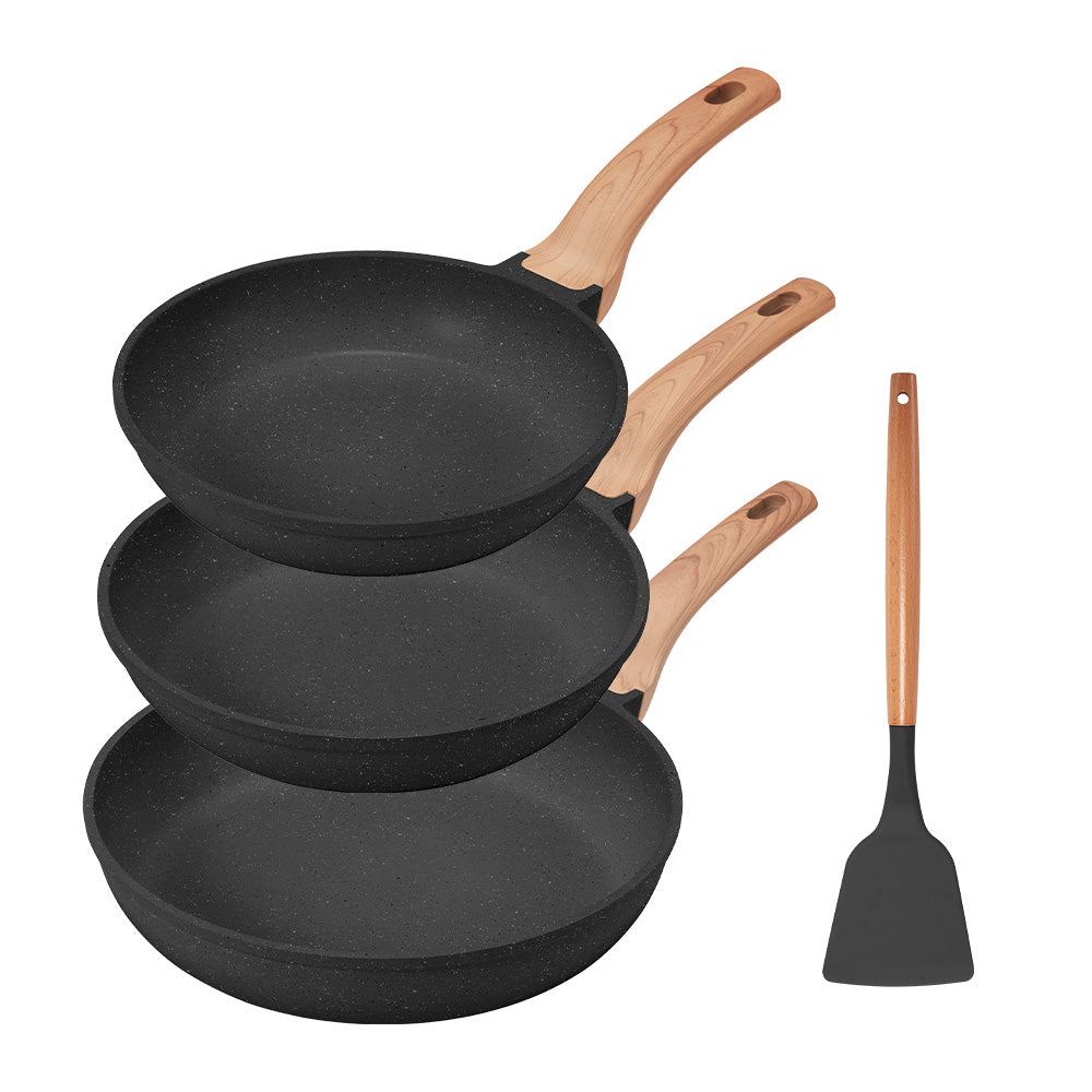 ZUNI 3PCS Nonstick Cookware Frypan Set Granite Coating 20/24/28CM