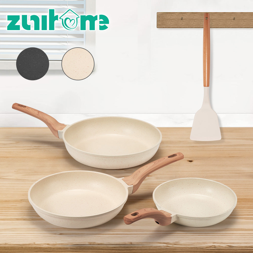 ZUNI 3PCS Nonstick Cookware Frypan Set Granite Coating 20/24/28CM