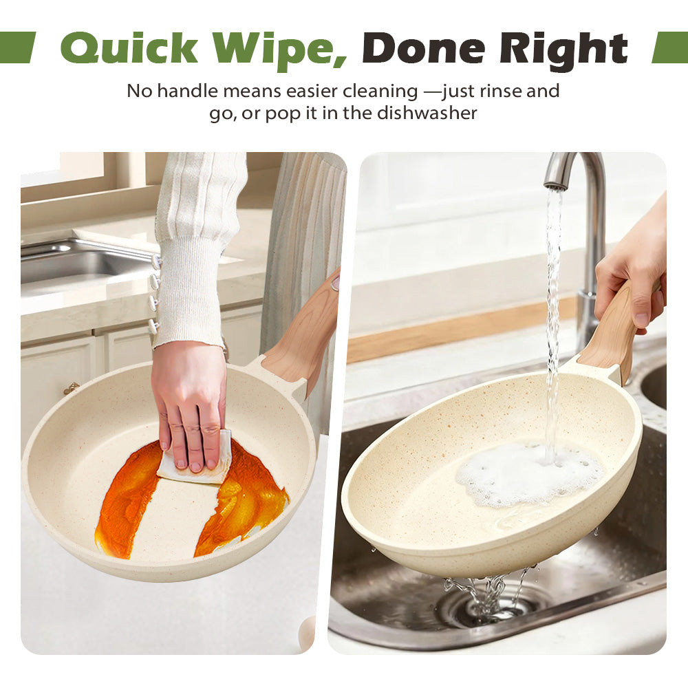 ZUNI 3PCS Nonstick Cookware Frypan Set Granite Coating 20/24/28CM