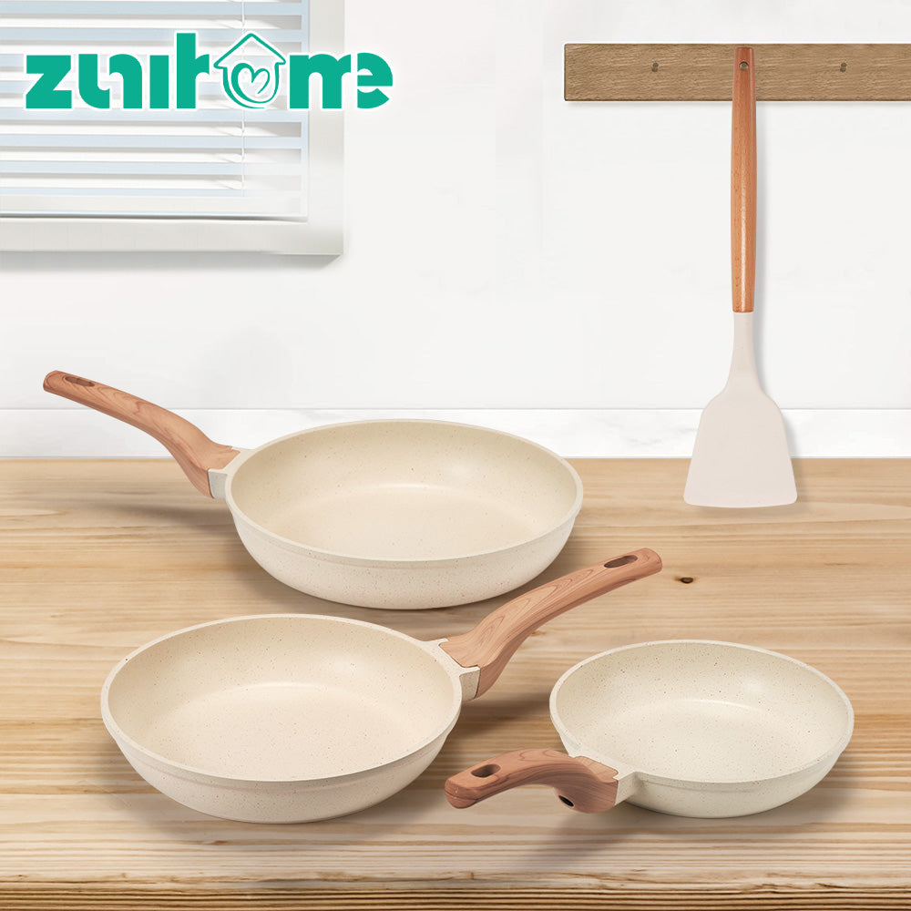ZUNI 3PCS Nonstick Cookware Frypan Set Granite Coating 20/24/28CM