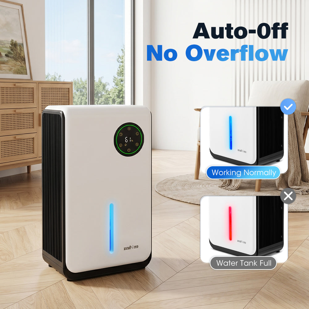 ZUNI 2L Air Dehumidifier 500-1000ml/day for Living Room up to 50m²