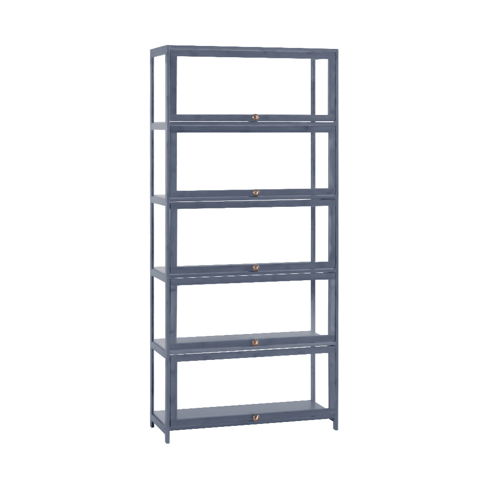ZUNI 5-Tier Display Cabinet Storage Stand Rack White/Natural/Grey/Black - Sunyee