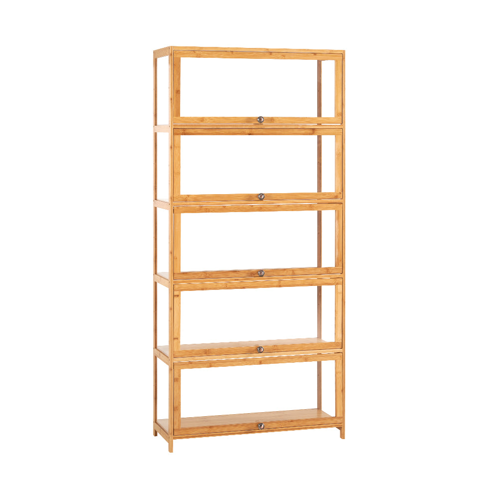 ZUNI 5-Tier Display Cabinet Storage Stand Rack White/Natural/Grey/Black - Sunyee