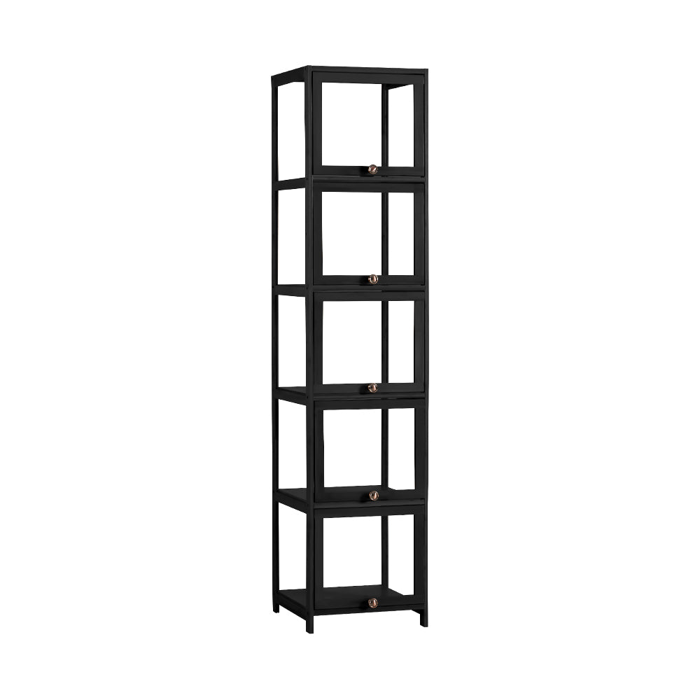 ZUNI 5-Tier Display Cabinet Storage Stand Rack Bookcase White/Natural/Grey/Black - Sunyee