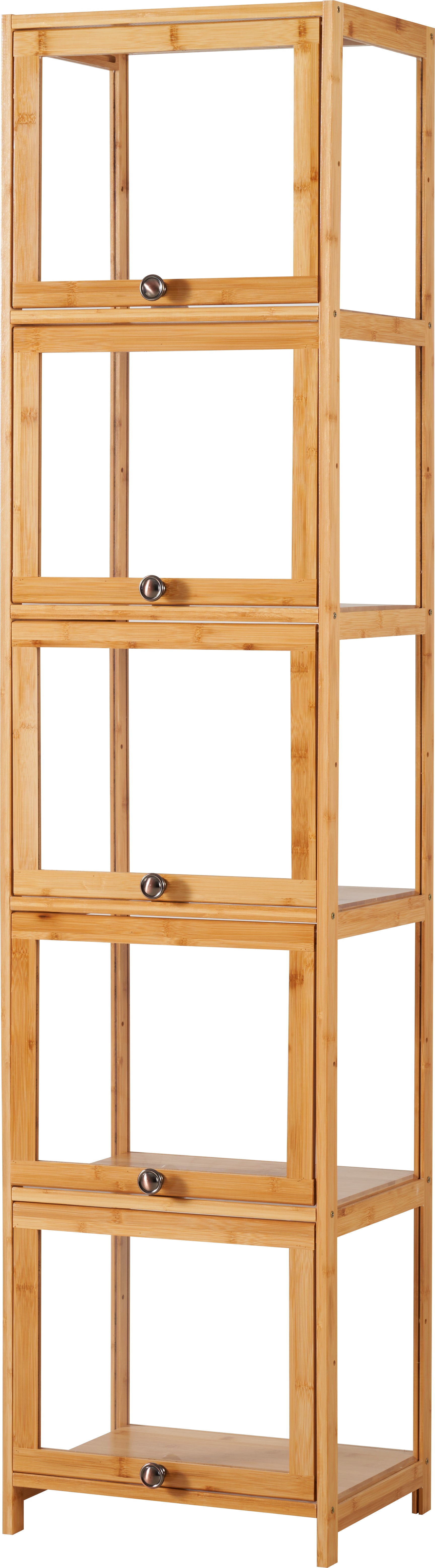 ZUNI 5-Tier Display Cabinet Storage Stand Rack Bookcase White/Natural/Grey/Black - Sunyee