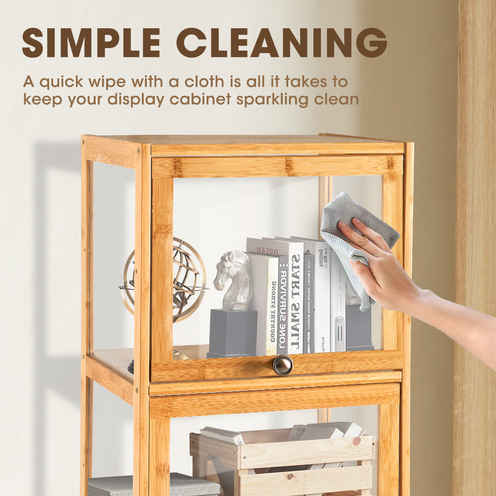 ZUNI 5-Tier Display Cabinet Storage Stand Rack Bookcase White/Natural/Grey/Black - Sunyee