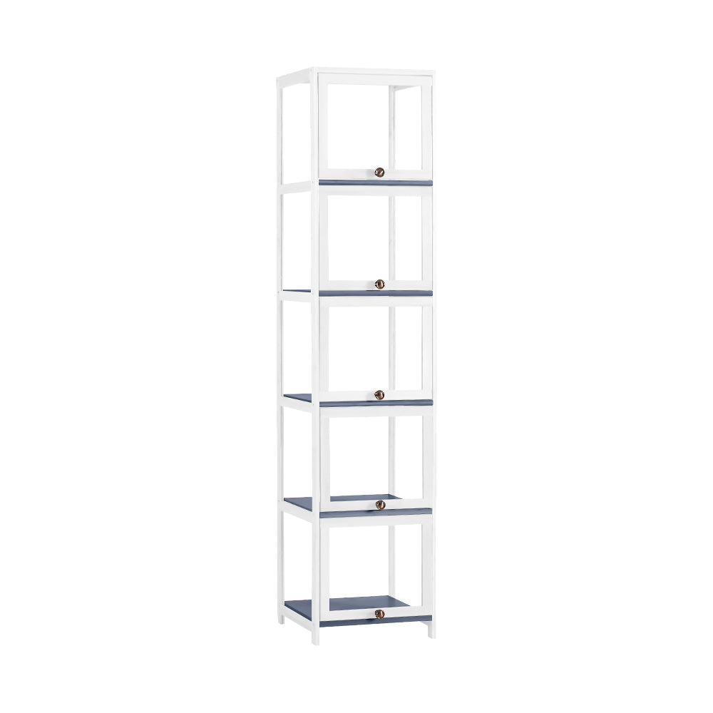 ZUNI 5-Tier Display Cabinet Storage Stand Rack Bookcase White/Natural/Grey/Black - Sunyee