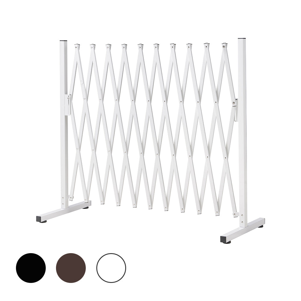 ZUNI Garden Security Fence Gate Expandable Aluminum Barrier Brown/White/Black - Sunyee