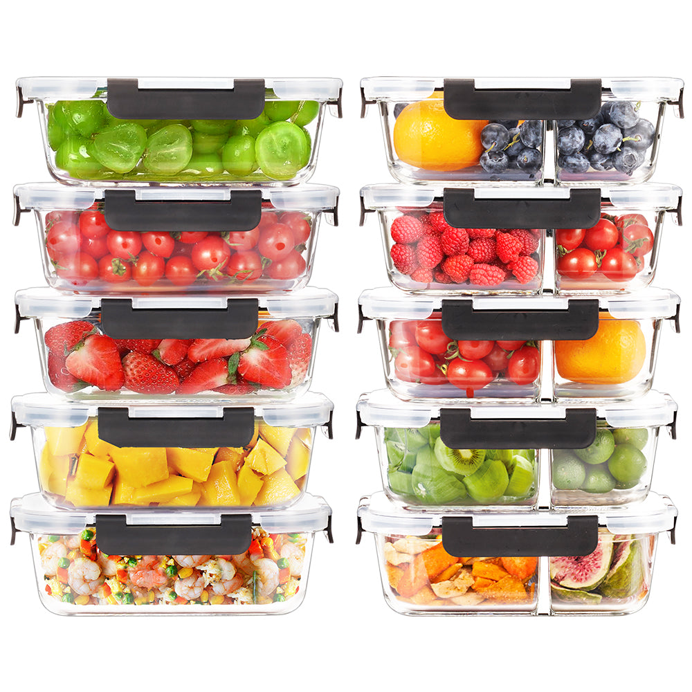 ZUNI Glass Food Container with Lid Airtight Meal Pre Storage - Sunyee