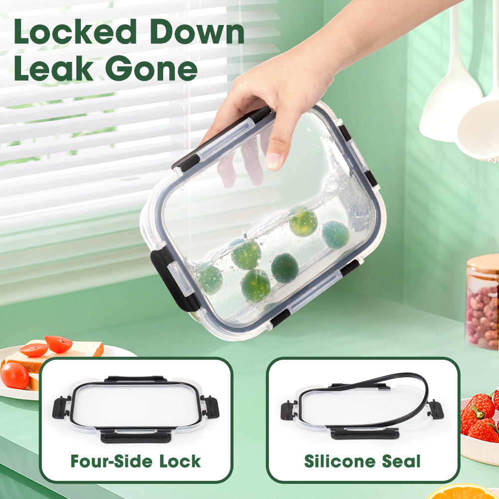 ZUNI Glass Food Container with Lid Airtight Meal Pre Storage