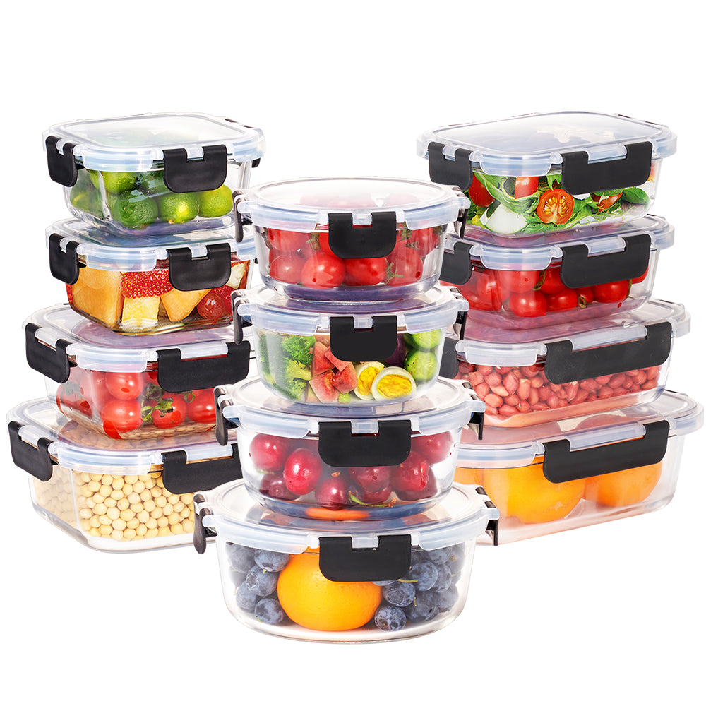 ZUNI Glass Food Container with Lid Airtight Meal Pre Storage