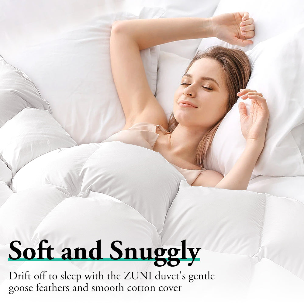 ZUNI Goose Down Duvet Quilt 700GSM Duvet Doona Winter Summer Quilt Super King - Sunyee