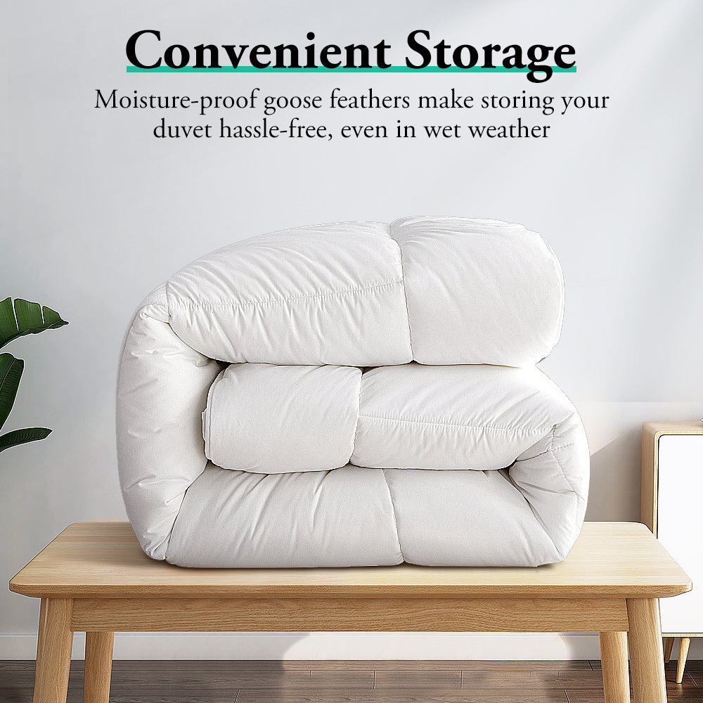 ZUNI Goose Down Duvet Quilt 800GSM Duvet Doona Winter Summer Quilt Super King - Sunyee