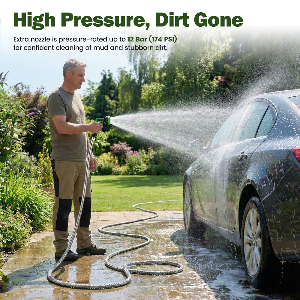 ZUNI Flexible Garden Water Hose 10 Function Spray Nozzle