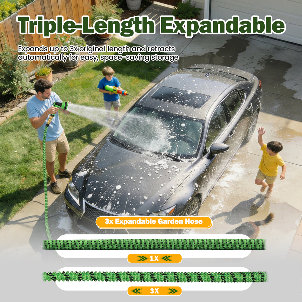 ZUNI Flexible Garden Water Hose 10 Function Spray Nozzle