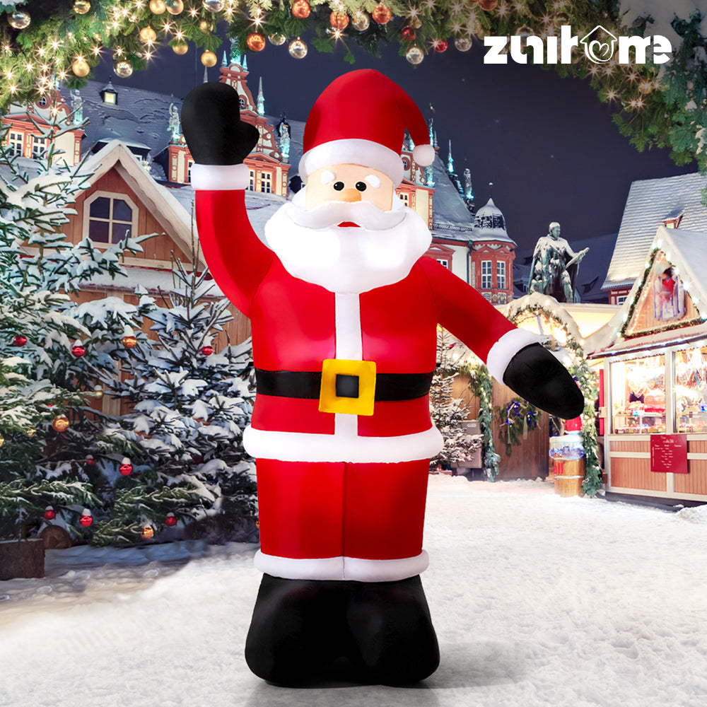 ZUNI Christmas Inflatable 2.45M Santa Xmas Outdoor Decoration LED Lights - Sunyee